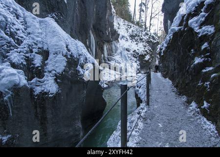 Winter in der Partnachschlucht, Bayern Stockfoto