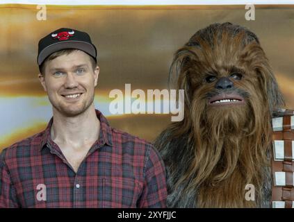 STUTTGART, 30. Juni 2018: Joonas Suotamo (Chewbacca, Star Wars) auf der Comic Con Germany Stuttgart, einer zweitägigen Fankonvention Stockfoto