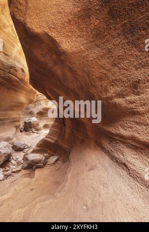 Malerische Kalksteinschlucht, Barranco de las Vacas auf Gran Canaria, Kanarische Inseln Spanien Stockfoto