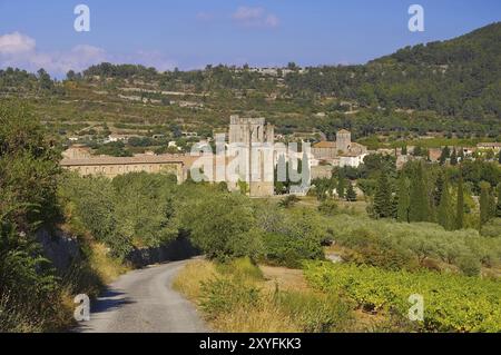 Lagrasse, Altstadt Lagrasse in Südfrankreich Stockfoto