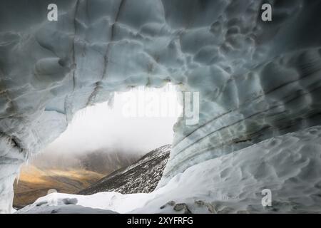 Gletscher im Darfalvaggi-Tal (Tarfaladalen), Kebnekaisefjaell, Norrbotten, Lappland, Schweden, September 2012, Europa Stockfoto