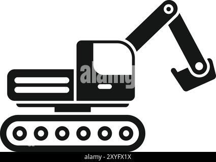 Dies ist ein Raupenbagger, der mit seinem ausfahrbaren Arm betrieben wird Stock Vektor