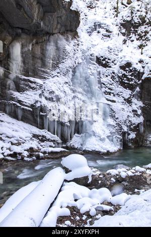 Winter in der Partnachschlucht, Bayern Stockfoto