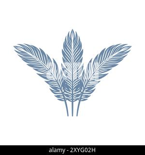 Schlichtes, Minimalistisches Vintage Retro-Federdesign. Vektorabbildung Stock Vektor
