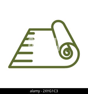 Einfache minimalistische gerollte Teppiche oder Papierlinie Stil Symbol Vektor Illustration Stock Vektor