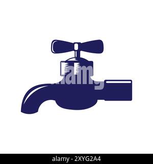 Stahl oder Kunststoff Wasserhahn für Sanitär Haus Service Illustration Design Vektor Stock Vektor