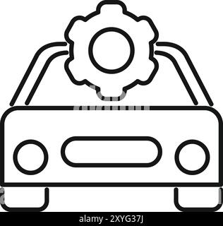 Autoreparaturdienst Werkstatteinstellungen Symbol, Umrissstil Stock Vektor