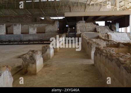 Cacaxtla Archahäologische Stätte und Stättenmuseum. Foun im September 1975. Stockfoto