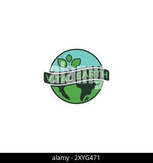 Vital Earth umweltfreundliches Klima Erdkugel Logo-Design Stock Vektor