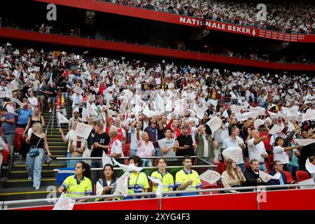 Amsterdam, Niederlande. August 2024. AMSTERDAM, 29.08.2024, JohanCruyff Arena, Europa League Play offs, Saison 2024/2025, Ajax-Jagiellonia Bialystok. Ajax Supporters Credit: Pro Shots/Alamy Live News Stockfoto
