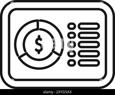 Dieses Symbol stellt die Analyse von Finanzdaten und Berichten für strategische Geschäftsentscheidungen dar Stock Vektor