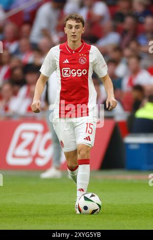 Amsterdam, Niederlande. August 2024. AMSTERDAM, 29.08.2024, JohanCruyff Arena, Europa League Play offs, Saison 2024/2025, Ajax-Jagiellonia Bialystok. Ajax-Spieler Youri Baas Credit: Pro Shots/Alamy Live News Stockfoto