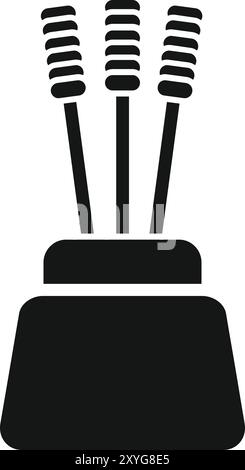 Schwarze Glyphe-Ikone eines stilvollen Lufterfrischers, der Duftstäbchen verströmt Stock Vektor