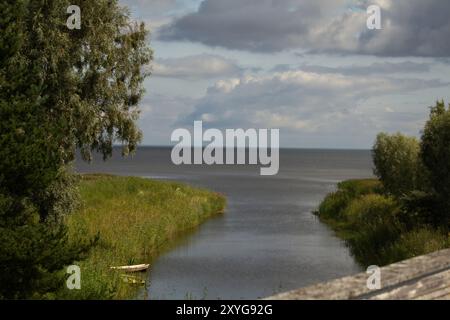 Peipussee. Historischer wunderschöner See. Sonniger Tag. Stockfoto