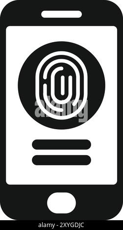 Das Smartphone scannt einen Fingerabdruck zur Benutzerauthentifizierung Stock Vektor