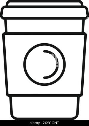 Einfacher Vektor einer Kaffeetasse aus Papier mit Deckel und Hülle für Branding, ideal für die Lebensmittel- und Getränkeindustrie Stock Vektor