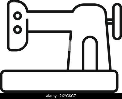 Nähmaschine auf dem Tisch für die Schneiderei in einem Atelier oder einer Textilfabrik Stock Vektor