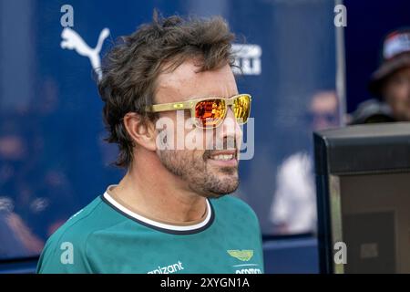 NÂ°14 Fernando Alonso ESP Aston Martin Aramco Formel-1-Team während der Formel 1 - Pirelli Gran Premio d'Italia 2024 - Fahrer und Paddock, Formel-1-Meisterschaft in Monza, Italien, 29. August 2024 Stockfoto