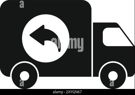 Einfacher Vektor eines Lieferwagens mit Rückkehrpfeil, perfekt für Projekte im Zusammenhang mit Versand- und Lieferproblemen Stock Vektor