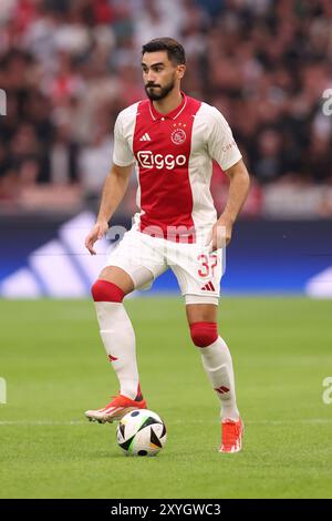 Amsterdam, Niederlande. August 2024. AMSTERDAM, NIEDERLANDE - 29. AUGUST: Josip Sutalo vom AFC Ajax während des Play-offs-Spiels zwischen AFC Ajax und Jagiellonia Bialystok in der Johan Cruijff Arena am 29. August 2024 in Amsterdam. (Foto von Peter Lous/Orange Pictures) Credit: Orange Pics BV/Alamy Live News Stockfoto