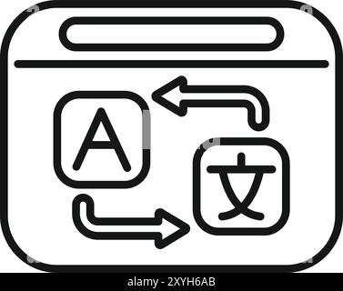 Dieses Symbol repräsentiert das Konzept der Sprachübersetzung, ideal für Projekte im Zusammenhang mit Kommunikation und Globalisierung Stock Vektor