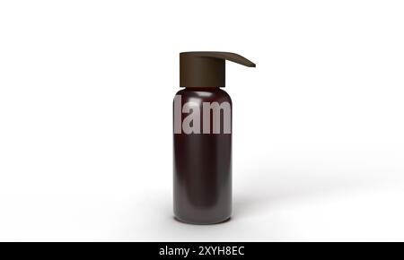 Serumflasche braune Farbe schwarz Mock up Leere leere Objekt Flüssigkeit Schönheit Flüssigkeit Tropfer Haut Kollagen Feuchtigkeitsspender organische Pipette Healthcare Flasche Cos Stockfoto