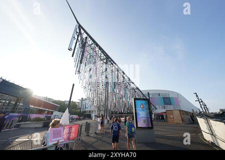 Paris, Frankreich. August 2024. Allgemeine Ansicht Torball : während der Paralympischen Spiele in Paris 2024 in der Pariser Arena in Paris, Frankreich . Quelle: AFLO SPORT/Alamy Live News Stockfoto