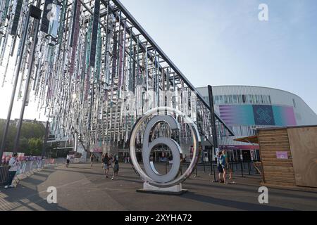 Paris, Frankreich. August 2024. Allgemeine Ansicht Torball : während der Paralympischen Spiele in Paris 2024 in der Pariser Arena in Paris, Frankreich . Quelle: AFLO SPORT/Alamy Live News Stockfoto
