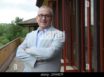 Spring Green, Wisconsin, USA. Juni 2018. FOTO: STUART GRAFF, Präsident und CEO der Frank Lloyd Wright Foundation, wird am 9. Juni 2018 in Taliesin, Wright's Haus in Spring Green, Wisconsin, gezeigt. GRAFF hat angekündigt, dass er seine Position bei der Stiftung zurücktritt. (Kreditbild: © Mark Hertzberg/ZUMA Press Wire) NUR REDAKTIONELLE VERWENDUNG! Nicht für kommerzielle ZWECKE! Stockfoto