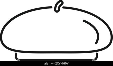Minimalistische Illustration mit einer klassischen französischen Baskenmütze, die die Essenz des pariser Stils einfängt Stock Vektor