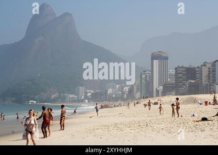 Rio de Janeiro, Brasilien - 4. Juli. 2014: Ipanema Beach Stockfoto