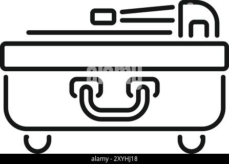 Lasergravurmaschine, die Material mit Schutzhülle bearbeitet, Werksausrüstung zum Schneiden und Beschriften Stock Vektor