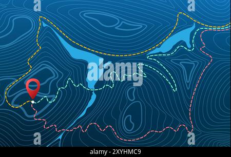 Geografische Linienfreistellung Stock Vektor