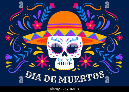 Dia de Muertos oder Tag der Toten Hintergrund Illustration Stock Vektor