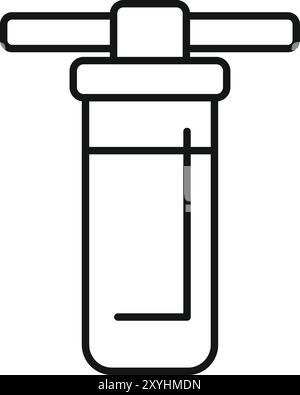 Symbol für den Austausch der Wasserfilterpatrone in Umrissform, das das Wasseraufbereitungssystem für sauberes und trinkbares Wasser veranschaulicht Stock Vektor