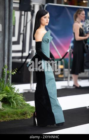 London, Großbritannien. August 2024. Im Bild: Besetzungsmitglied Jenna Ortega nimmt an der britischen Premiere von BeetleJuice BeetleJuice im Cineworld, Leicester Square, Teil. Quelle: Justin Ng/Alamy Live News Stockfoto