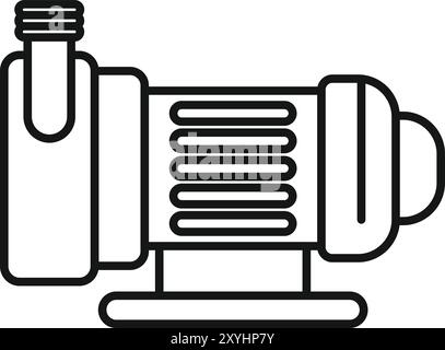 Einfacher Vektor, der das Symbol einer Wasserpumpe zeigt, ein gängiges Werkzeug, das in Sanitär- und Bewässerungssystemen verwendet wird Stock Vektor