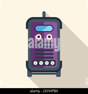 Schweißmaschine isoliert auf weißem Hintergrund, die modernes Wechselrichtergerät für die Metallbearbeitung mit langem Schatten präsentiert Stock Vektor