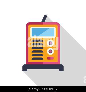 Tragbare Schweißmaschine mit langem Schatteneffekt, ideal für die Darstellung industrieller Konzepte Stock Vektor