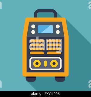 Tragbare Schweißmaschine mit digitalem Display und Bedienfeld, entwickelt für Präzisionsanwendungen in der Metallbearbeitung Stock Vektor