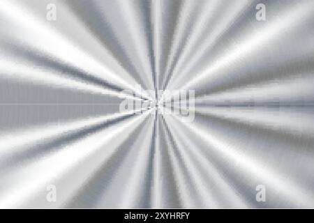 Technologie Metallhintergrund mit Kratzern. Gebürstete Radialstruktur aus Silberlegierung. Verchromte Kreisscheibe. Vektor-Illustration Stock Vektor