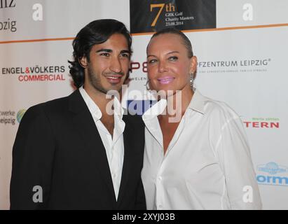 Natascha Ochsenknecht und ihr Partner Umut Kekilli beim 7. GRK Golf Charity Masters 2014 Leipzig, Natascha Ochsenknecht und ihr Partner Umut Kekill Stockfoto