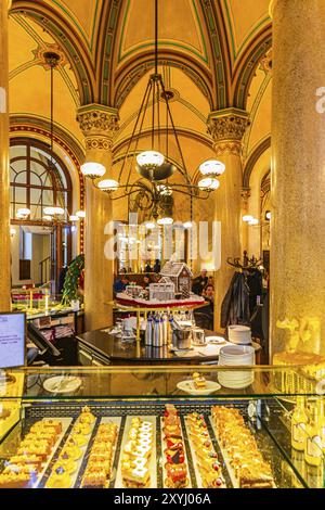 Auswahl an Kuchen im Cafe Central, Herrengasse, Wien, Österreich, Europa Stockfoto