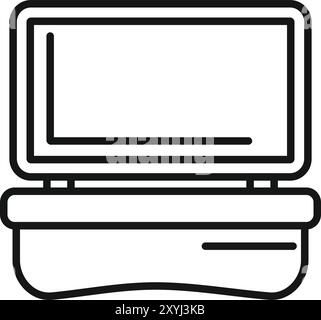 Einfache und elegante Lunchbox-Ikone im umrissenen Stil, perfekt für Web- und Grafikdesign-Projekte Stock Vektor