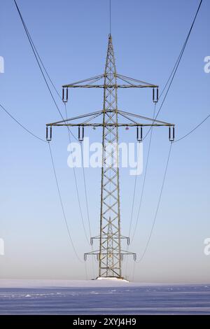 Hochspannungs-Stromleitung Stockfoto