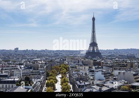 Blick auf den Eiffelturm in Paris, Frankreich, Europa Stockfoto