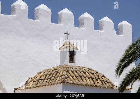 Kirche Sant Jordi, ursprünglich aus dem 15. Jahrhundert, Sant Jordi de SES Salines, Ibiza, balearen, Spanien, Europa Stockfoto