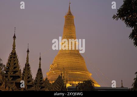 Die Shwedegon-Pagode mit Gerüsten Stockfoto