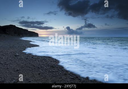 Sonnenuntergang an der Atlantikküste, Frankreich, Europa Stockfoto