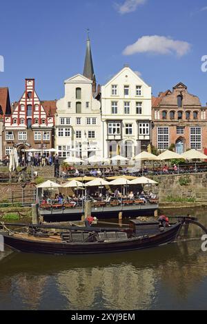 Europa, Deutschland, Niedersachsen, Metropolregion Hamburg, Lüneburg, Blick auf den Stintfang, Ilmenau, Hamburg, Hamburg, Bundesrepublik Deutschland, Stockfoto